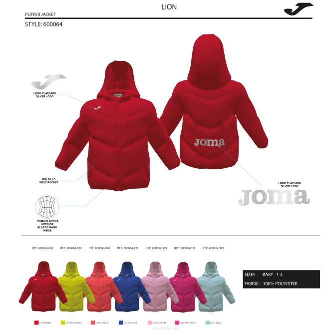 anorak genç aslan Joma fuşya0RJD2711