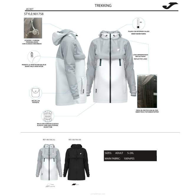 anorak gezgini Joma siyah kadınlar 0RJD1919