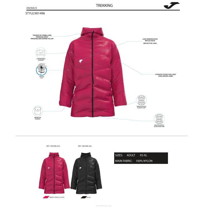 anorak gezgini Joma siyah kadınlar 0RJD2181