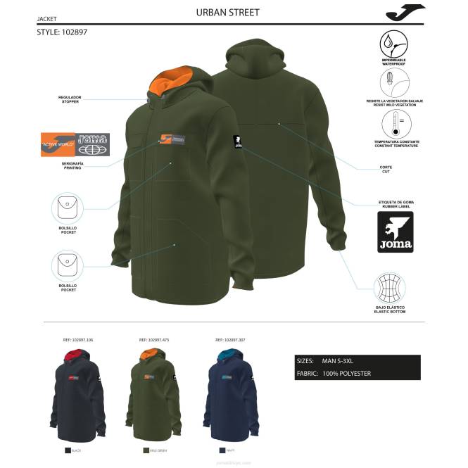 anorak kentsel sokak Joma lacivert erkekler 0RJD653