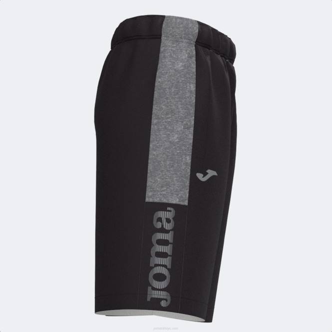 bermuda şort beta ıı Joma siyah melanj gri erkekler 0RJD3019