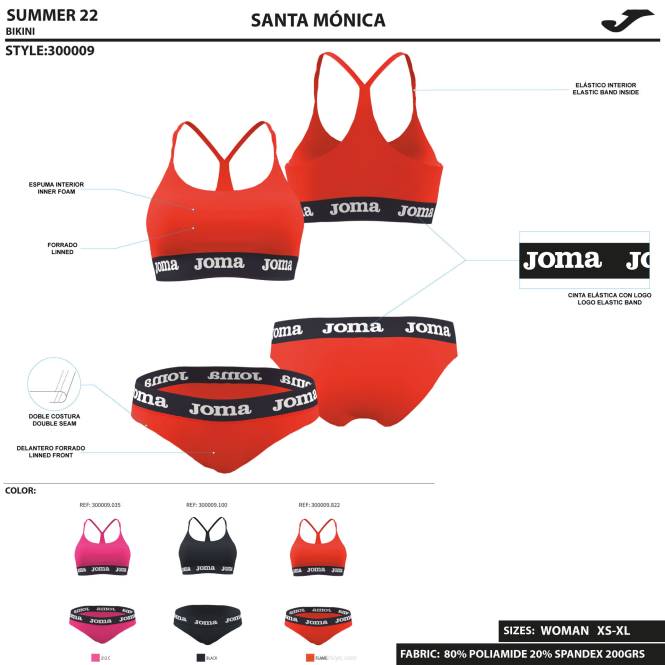 bikini santa monica Joma turuncu kadınlar 0RJD3985