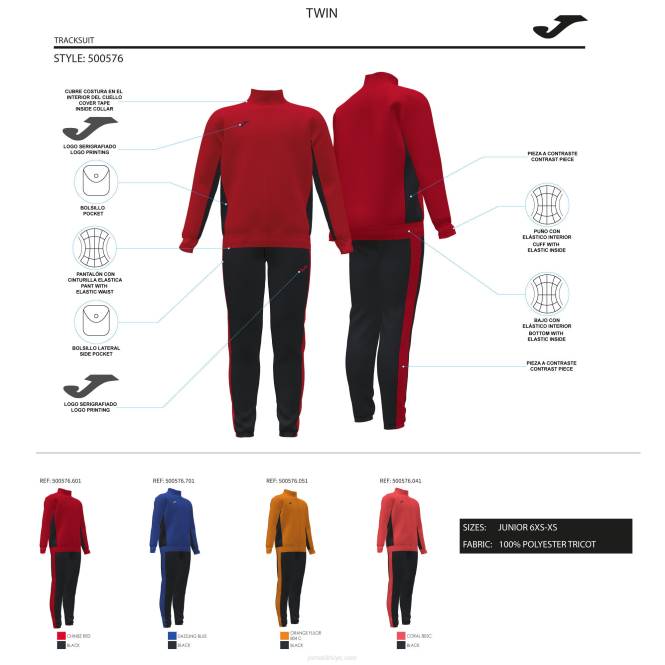 eşofman erkek ikiz Joma kırmızı siyah0RJD4085