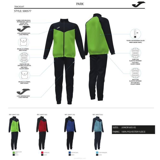 eşofman erkek parkı Joma floresan turkuaz siyah0RJD2808