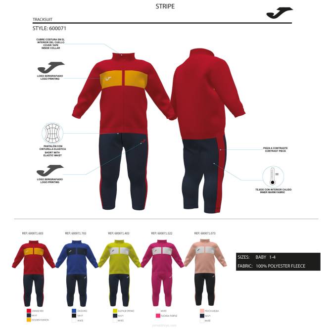 eşofman genç şerit Joma fuşya0RJD2720