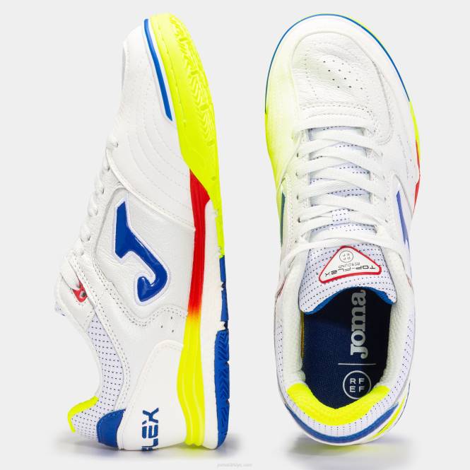 futsal ayakkabı top flex rebound 22 kapalı İspanyol futsal seçimi Joma beyaz floresan sarı0RJD3710