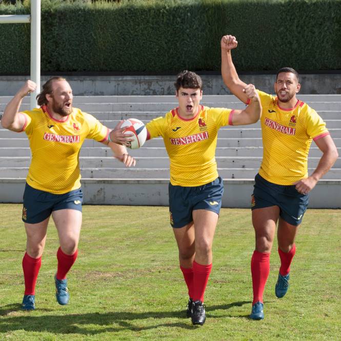 gömlek kısa kollu 2 üniforma ispanyol rugby federasyonu Joma sarı0RJD3511