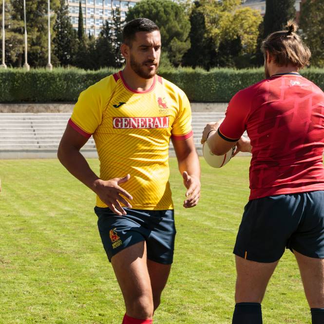 gömlek kısa kollu 2 üniforma ispanyol rugby federasyonu Joma sarı0RJD3511
