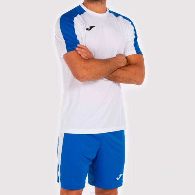 gömlek kısa kollu akademi iii Joma beyaz kraliyet mavisi erkekler 0RJD4195