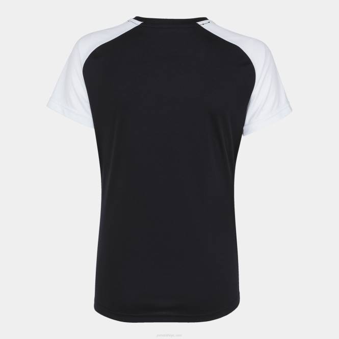 gömlek kısa kollu akademi iv Joma siyah beyaz kadınlar 0RJD2329