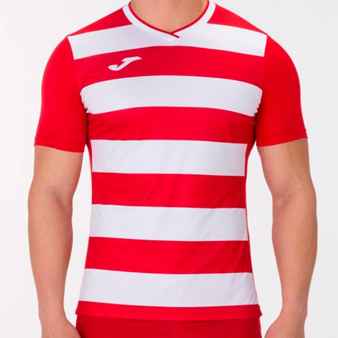 gömlek kısa kollu avrupa iv Joma kırmızı beyaz erkekler 0RJD4398