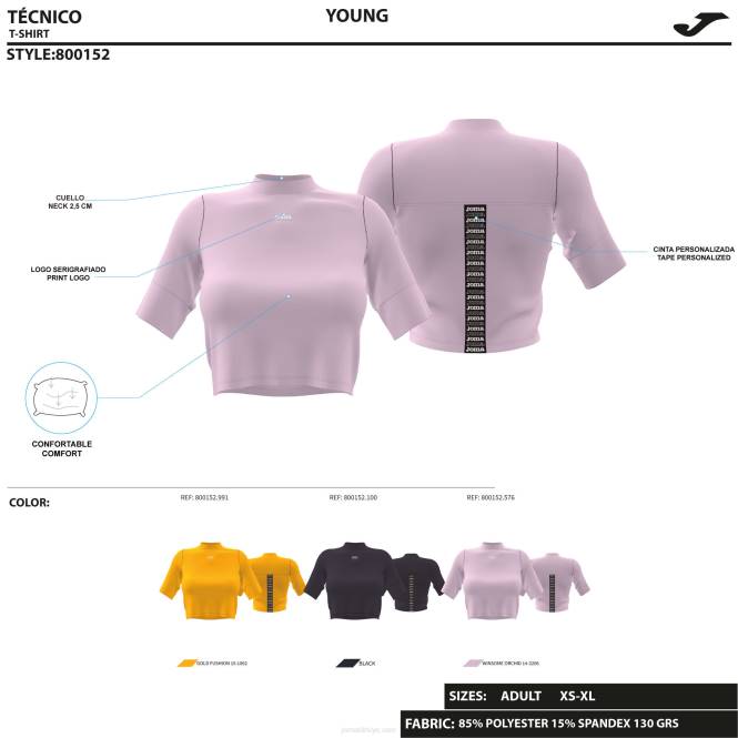 gömlek kısa kollu defne Joma turuncu kadınlar 0RJD1987