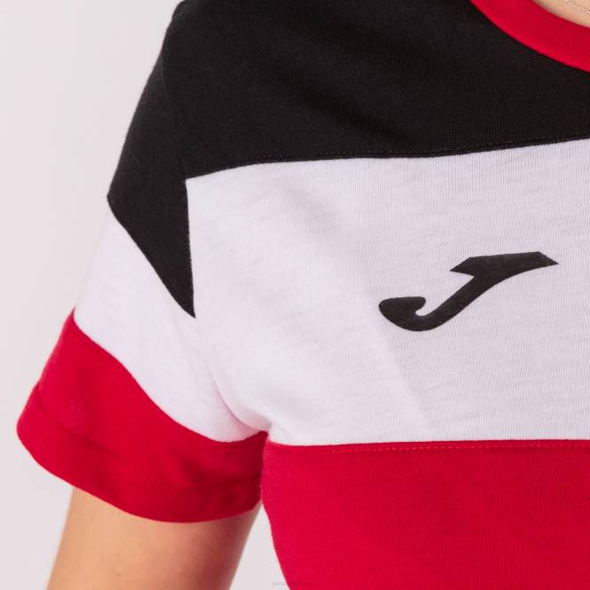 gömlek kısa kollu ekip iv Joma kırmızı siyah beyaz kadınlar 0RJD3665