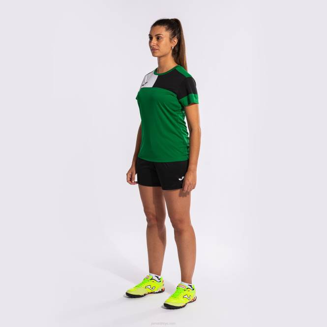 gömlek kısa kollu ekip v Joma yeşil siyah beyaz kadınlar 0RJD1912