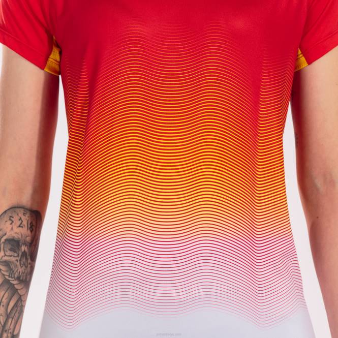 gömlek kısa kollu elit vii Joma kırmızı beyaz sarı kadınlar 0RJD2355