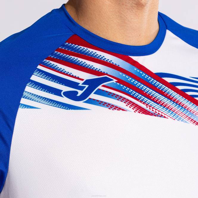 gömlek kısa kollu elit x Joma beyaz kraliyet mavisi erkekler 0RJD639