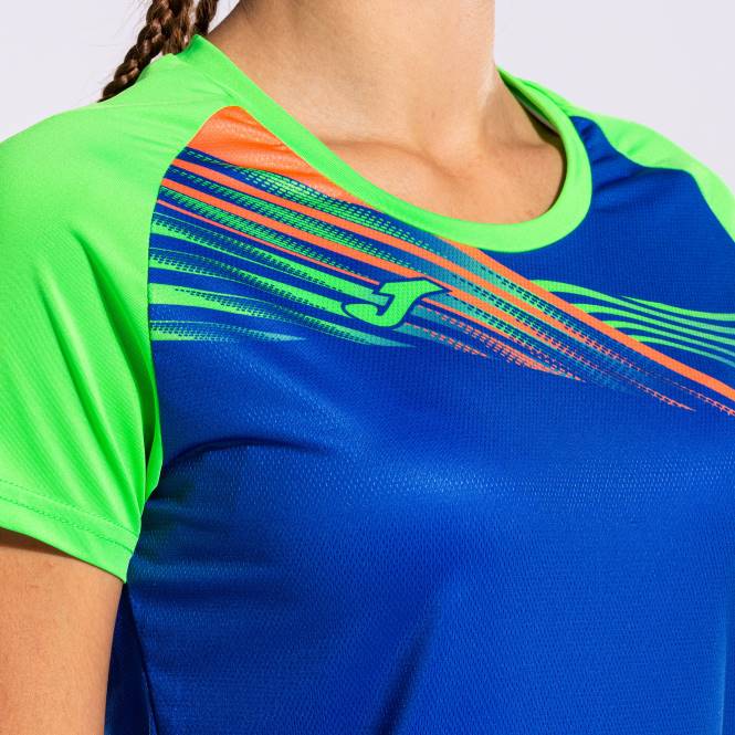 gömlek kısa kollu elit x Joma kraliyet mavisi floresan yeşili kadınlar 0RJD1763