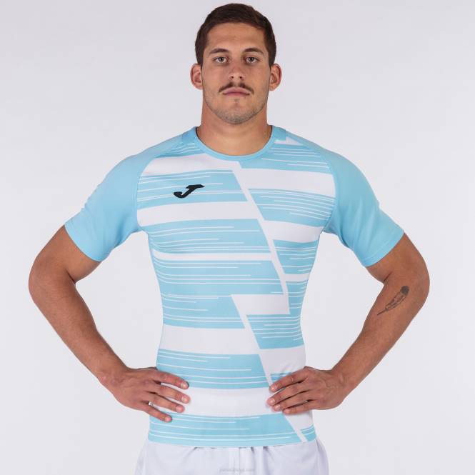 gömlek kısa kollu haka Joma gök mavisi beyaz erkekler 0RJD1400