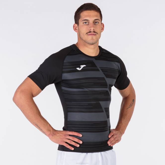 gömlek kısa kollu haka Joma siyah koyu gri erkekler 0RJD797