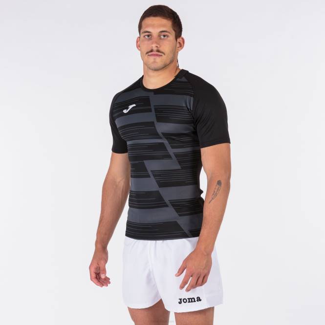 gömlek kısa kollu haka Joma siyah koyu gri erkekler 0RJD797