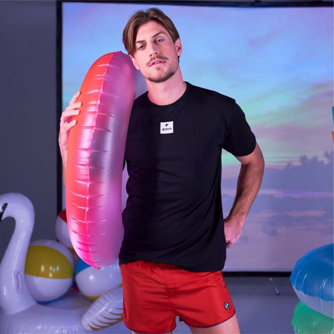 gömlek kısa kollu kaliforniya Joma siyah erkekler 0RJD50