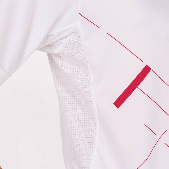 gömlek kısa kollu kaplan iii Joma Beyaz kırmızı erkekler 0RJD3333