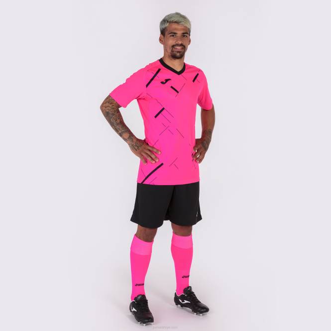 gömlek kısa kollu kaplan iii Joma floresan pembe siyah erkekler 0RJD4541