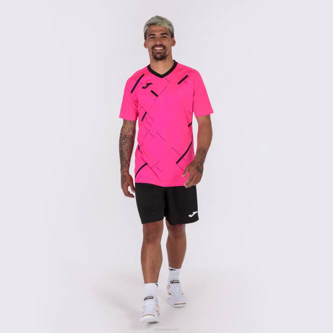gömlek kısa kollu kaplan iii Joma floresan pembe siyah erkekler 0RJD4541