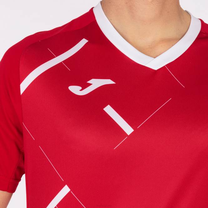 gömlek kısa kollu kaplan iii Joma kırmızı beyaz erkekler 0RJD1011