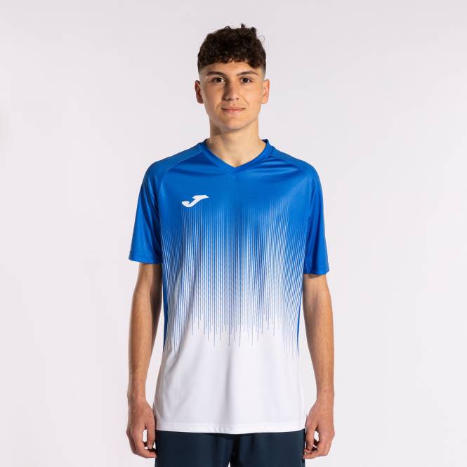 gömlek kısa kollu kaplan iv Joma beyaz kraliyet mavisi erkekler 0RJD4367