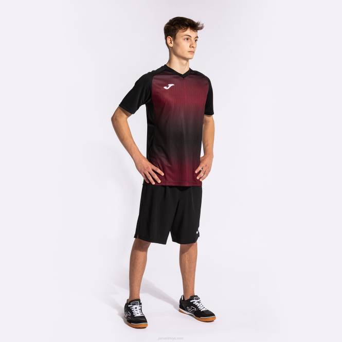 gömlek kısa kollu kaplan v Joma siyah bordo erkekler 0RJD92