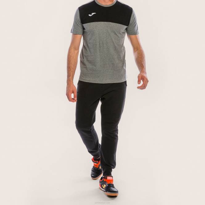 gömlek kısa kollu kazanan Joma melanj gri siyah erkekler 0RJD3142