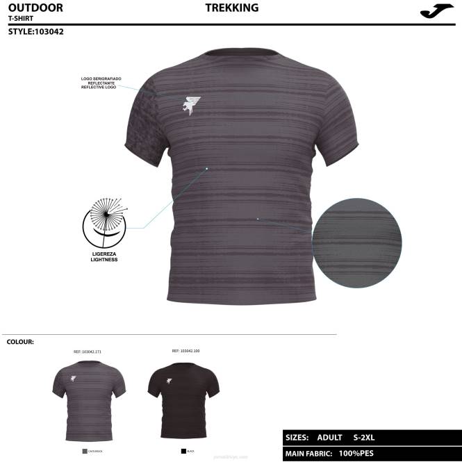 gömlek kısa kollu kaşif Joma koyu gri erkekler 0RJD696