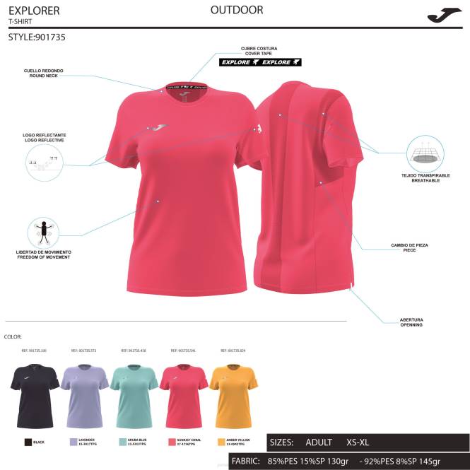 gömlek kısa kollu kaşif Joma siyah kadınlar 0RJD1959