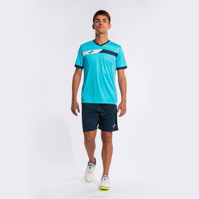 gömlek kısa kollu mahkemesi Joma floresan turkuaz lacivert beyaz erkekler 0RJD3284
