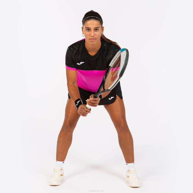 gömlek kısa kollu montreal Joma floresan pembe siyah kadınlar 0RJD3909