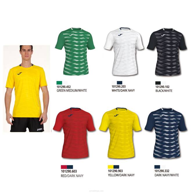 gömlek kısa kollu myskin akademi Joma sarı erkekler 0RJD750