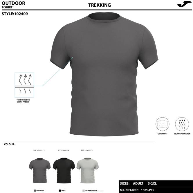 gömlek kısa kollu r-kombi Joma gri erkekler 0RJD1038