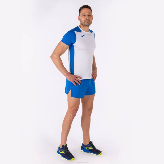 gömlek kısa kollu rekor ii Joma beyaz kraliyet mavisi erkekler 0RJD3112