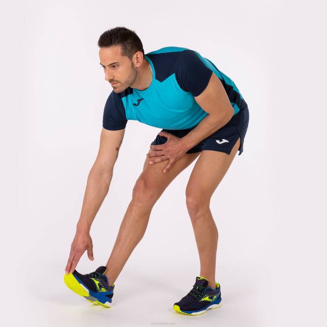 gömlek kısa kollu rekor ii Joma floresan turkuaz lacivert erkekler 0RJD3262