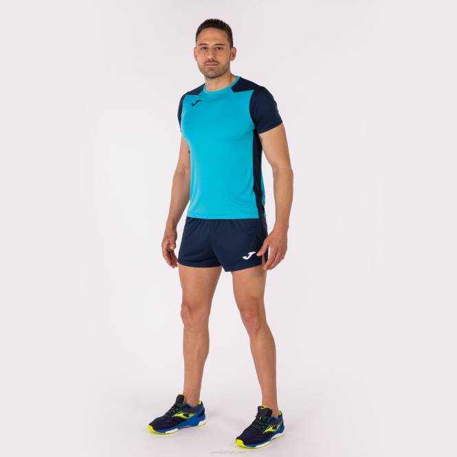 gömlek kısa kollu rekor ii Joma floresan turkuaz lacivert erkekler 0RJD3262