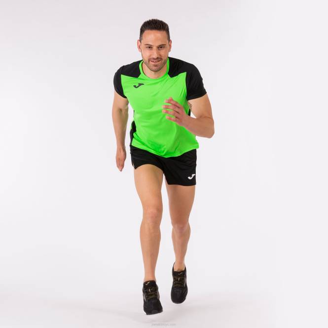 gömlek kısa kollu rekor ii Joma floresan yeşil siyah erkekler 0RJD3049