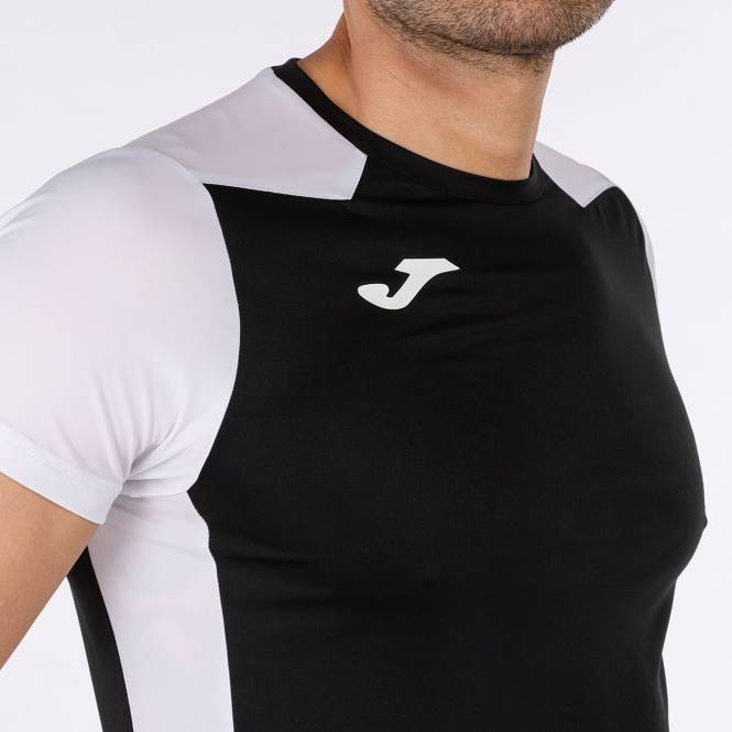 gömlek kısa kollu rekor ii Joma siyah beyaz erkekler 0RJD1482