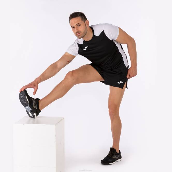 gömlek kısa kollu rekor ii Joma siyah beyaz erkekler 0RJD1482