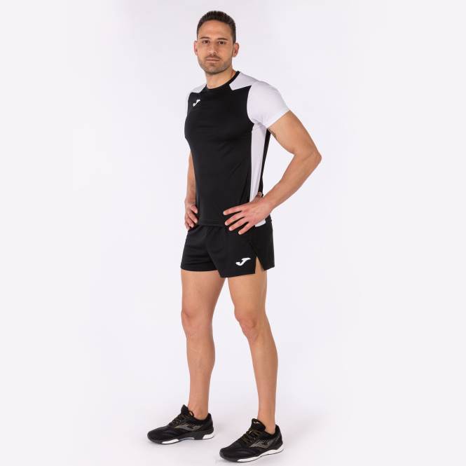 gömlek kısa kollu rekor ii Joma siyah beyaz erkekler 0RJD1482