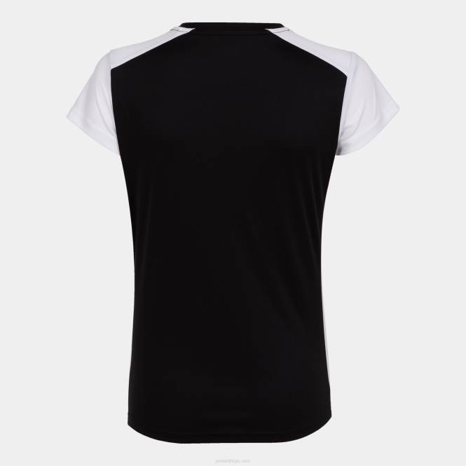 gömlek kısa kollu rekor ii Joma siyah beyaz kadınlar 0RJD2668