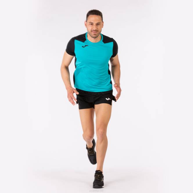 gömlek kısa kollu rekor ii Joma turkuaz siyah erkekler 0RJD3346