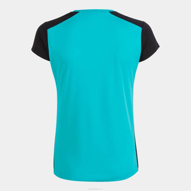 gömlek kısa kollu rekor ii Joma turkuaz siyah kadınlar 0RJD1864
