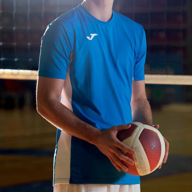 gömlek kısa kollu superliga Joma kraliyet mavisi beyaz erkekler 0RJD149