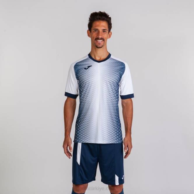 gömlek kısa kollu süpernova Joma beyaz lacivert erkekler 0RJD2945